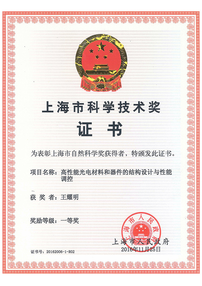 上海自然科学一等奖